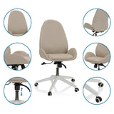 Sedia Home Office AVEA I in beige con pistone a gas e base con ruote di hjh OFFICE