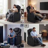 Poltrona Lounge Game Sport RX nera in diverse situazioni d'uso di hjh OFFICE (immagine generata dall’IA)
