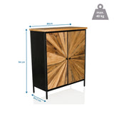 Vista dimensionale della Cassettiera SANTJAGO BLACK SUN XL con 80 × 94 cm e una portata di 40 kg di hjh LIVING