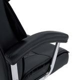 Bracciolo imbottito con struttura cromata della Sedia Home Office Relax Prestio in nero di MyBuero