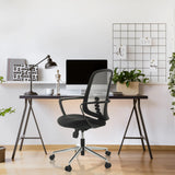 Sedia Home Office SEDIOLO B nera con schienale in rete e braccioli di hjh OFFICE