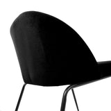 Schienale della sedia imbottita VELVO con rivestimento nero e struttura in metallo nero di hjh OFFICE
