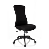 Sedia da ufficio professionale OFFICE XT nera con base a stella e cinque ruote di hjh OFFICE – vista a 360° (vista frontale a tre quarti 40°)
