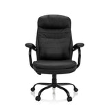 Sedia girevole RELAX XXL B nera in ecopelle con base a stella e cinque rotelle di hjh OFFICE – vista a 360° (vista frontale 0°)