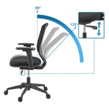 Inclinazione dello schienale regolabile da 90° a 125° della Sedia da ufficio professionale Delvia di hjh OFFICE