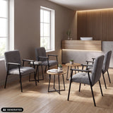 Sedie imbottite grigie Lifea Flex con braccioli in un'area di attesa di hjh LIVING (immagine generata dall’IA)