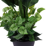 Foglie verdi della pianta artificiale DIEFFENBACHIA in un coprivaso nero di hjh OFFICE