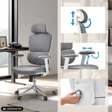 Sedia da ufficio professionale Ergomy WF 2 con poggiatesta e braccioli regolabili di hjh OFFICE (immagine generata dall’IA)