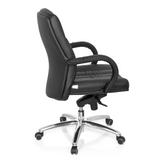 Sedia girevole XXL G 100 nera con imbottitura trapuntata e base a cinque ruote di hjh OFFICE – vista a 360° (profilo laterale 100°)