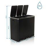 Disegno tecnico dei Cestini Clean 9 con 61 × 31,5 cm e capacità di 54 L di hjh OFFICE