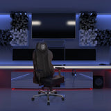 Sedia da gaming nera GAMEBREAKER COLOSSUS con logo sul poggiatesta e sui braccioli di hjh OFFICE