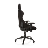 Sedia da gaming nera GAME FORCE con poggiatesta, braccioli e base a cinque ruote di hjh OFFICE – vista a 360° (profilo laterale 100°)