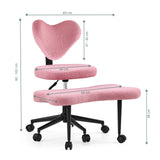 Disegno tecnico della sedia da meditazione Asanasit in rosa con una larghezza di 69 cm di hjh LIVING