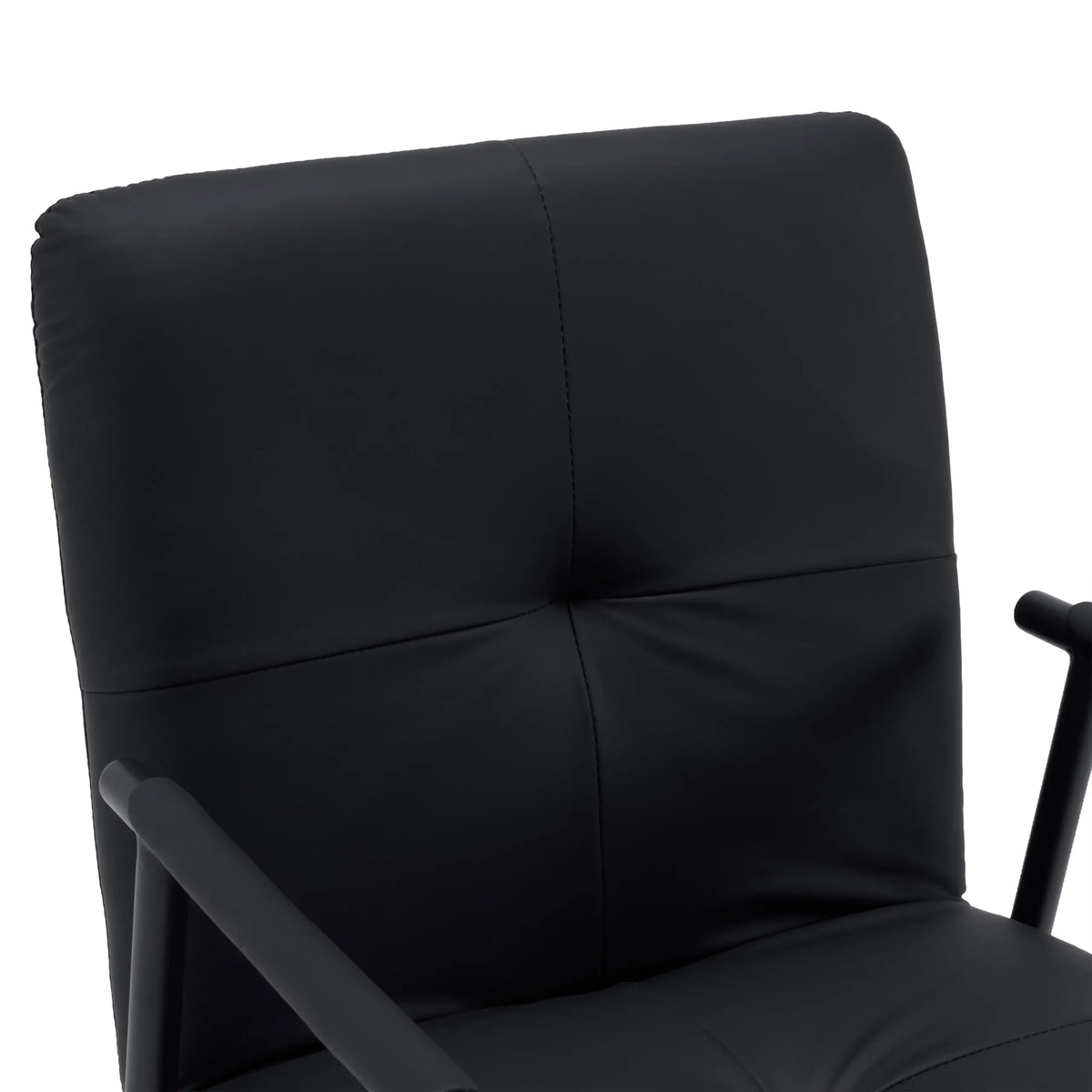 Rivestimento in ecopelle nera dello schienale della sedia imbottita Lifea Flex di hjh LIVING