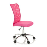 Sedia girevole per bambini KIDDY NET I rosa con schienale in rete e base a cinque ruote di hjh OFFICE – vista a 360° (vista frontale a tre quarti 60°)