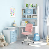 Sedia girevole per bambini KID ERGOLINO W rosa con braccioli e base bianca di hjh OFFICE