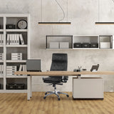 Poltrona professionale VILLA 20 in nero con imbottitura trapuntata e base a stella in metallo di hjh OFFICE