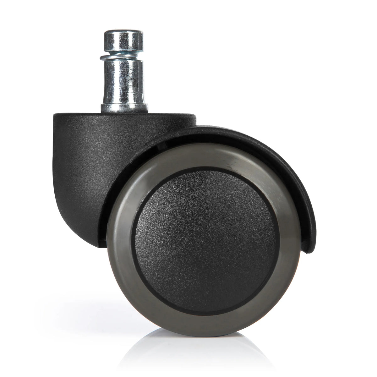Rotelle per Sedia 5x ROLO FREE 11mm/50mm nere per pavimenti duri con perno in metallo di hjh OFFICE – vista a 360° (vista posteriore 180°)