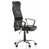 Poltrona Home Office ARTON 20 nera con schienale in rete e base a cinque ruote di hjh OFFICE – vista a 360° (vista frontale a tre quarti 60°)