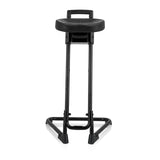 Ausilio per la posizione eretta TOP WORK 32 nero con seduta imbottita e base a U di hjh OFFICE – vista a 360° (vista frontale 0°)