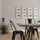 Sedie bistro VANTAGGIO COMFORT in metallo nero a un tavolo in legno di hjh OFFICE