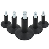 Cinque Piedini per sedie neri 5 x STAND Nr. 12 con perno filettato metallico per tutti i pavimenti di hjh OFFICE