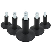 Cinque Piedini per sedie neri 5 x STAND Nr. 12 con perno filettato metallico per tutti i pavimenti di hjh OFFICE