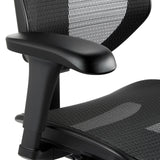 Bracciolo nero e rivestimento in rete della sedia da ufficio professionale Enjoy Eco MB di hjh OFFICE