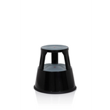 Sgabello nero TIO-M II con due gradini e superfici antiscivolo di hjh OFFICE – vista a 360° (vista frontale 0°)