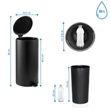 Disegno dimensionale del cestino CLEAN STEP 2 con altezza di 90 cm e volume di 30 L di hjh OFFICE