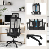Poggiatesta regolabile in altezza, supporto lombare e rotelle della Sedia da ufficio professionale TRAMORE di hjh OFFICE