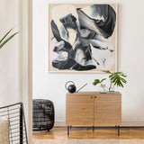 Madia LINNO S in rovere con frontali scanalati e piedi in metallo nero di hjh LIVING