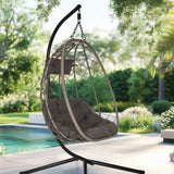 Sedia sospesa COCOVA in nero e grigio con struttura a cesto e cuscini di hjh LIVING