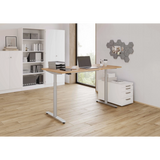 Scrivania regolabile elettricamente in altezza XDLR 16 S in rovere rustico, dimensioni 160 x 80 cm, di hjh OFFICE PRO
