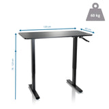 Disegno dimensionale della Scrivania in piedi STAND CR con 120 x 60 cm e una portata di 60 kg di hjh OFFICE