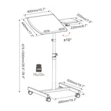 Disegno tecnico della Scrivania in piedi VM-SL con un'altezza da 675 a 1000 mm di hjh OFFICE
