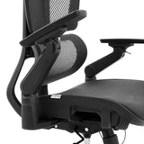 Bracciolo regolabile della sedia da ufficio professionale Ergo U2 Pro3 con schienale in rete nero di hjh OFFICE