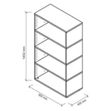 Disegno tecnico dello scaffale FlexWall di 1452 × 800 mm di hjh OFFICE PRO