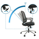 Meccanismi di regolazione dello schienale con angolo di inclinazione di 90 gradi della Sedia Home Office SEDIOLO B di hjh OFFICE