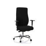 Sedia da ufficio professionale FORCOM nera con braccioli e base a cinque ruote di hjh OFFICE – vista a 360° (vista frontale 20°)