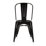 Sedia bistro nera VANTAGGIO COMFORT con struttura in metallo e schienale alto di hjh OFFICE – vista a 360° (vista frontale 0°)
