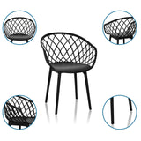 Sedia a conchiglia BEGIO B in nero con schienale a rete e quattro gambe di hjh OFFICE