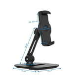 Disegno tecnico del Supporto per cellulare e tablet FLEXMOBI IV con base 15 × 15 cm di hjh OFFICE