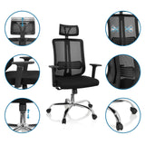 Sedia Home Office ZH 200 in nero con poggiatesta regolabile e pistone a gas di hjh OFFICE