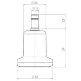 Disegno tecnico dei Piedini per sedie 5 x STAND Nr. 11 con un diametro di 55 mm di hjh OFFICE