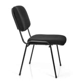 Sedia a quattro gambe nera XT 600 XL con imbottitura su seduta e schienale di hjh OFFICE – vista a 360° (profilo laterale 80°)