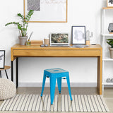 Sgabello bistro VANTAGGIO azzurro con seduta quadrata e quattro gambe di hjh OFFICE