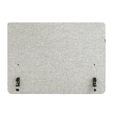 Divisorio per scrivania FLEXMIUT D SIDE grigio chiaro con due clip di fissaggio nere di hjh OFFICE