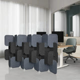 Pareti divisorie FLEXMIUT PLUG grigie e grigio scuro in disposizione modulare di hjh OFFICE
