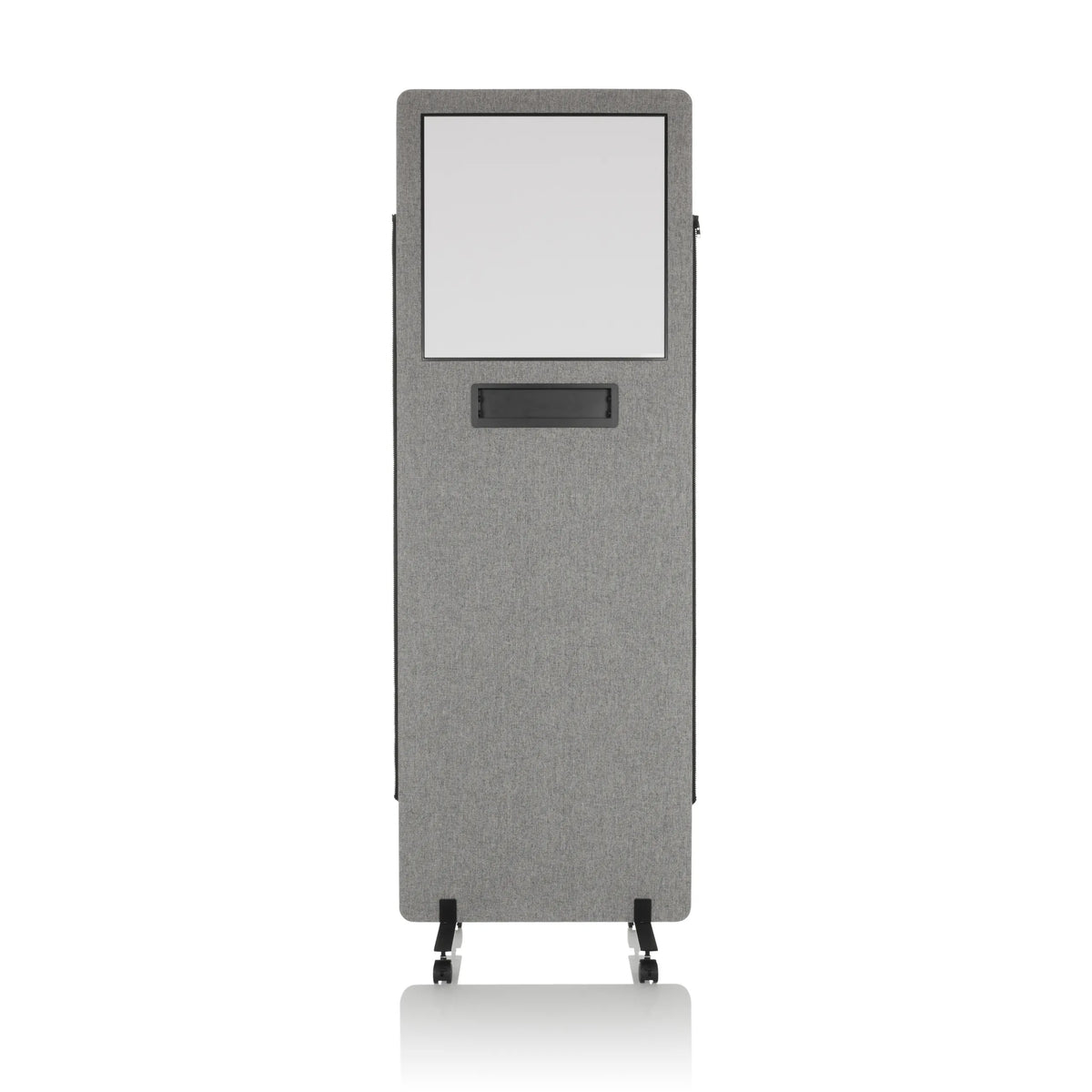 Parete divisoria FLEXMIUT WB grigio chiaro con lavagna integrata e ruote di hjh OFFICE – vista a 360° (vista frontale 0°)